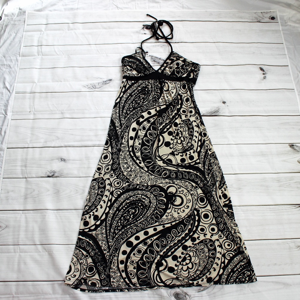 Bisou Bisou Halter Paisly Dress Size 14